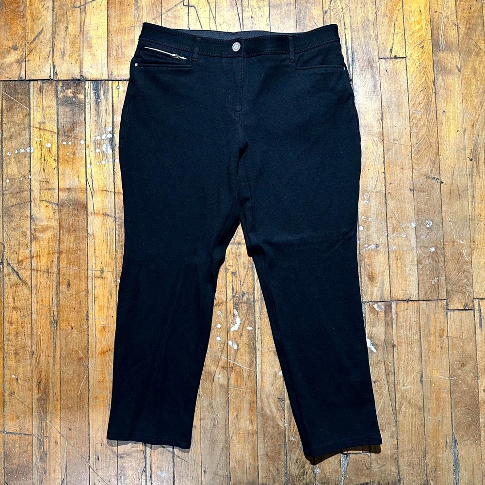 Chico's Capri Pants Women's Size 2 Black Flat Front So Slimming Curvy Fit Comfy